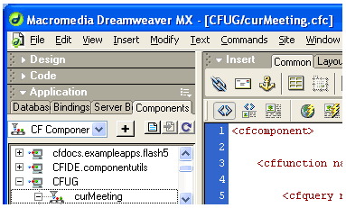 Режим работы в Macromedia Dreamweaver MX