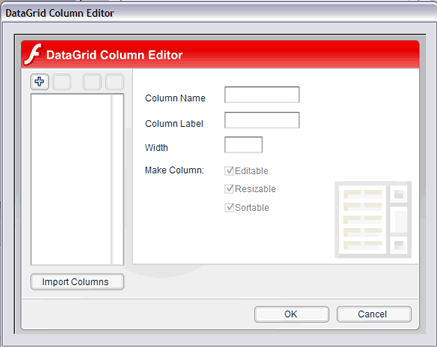 Модуль DataGrid Column Editor создает код для формирования таблицы данных